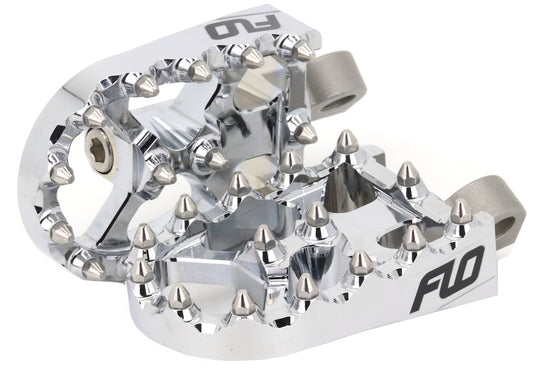 FLO MOTORSPORTS Moto Style Footpeg Set Chrome 2" x 3.125" for Harley Davidson and More
