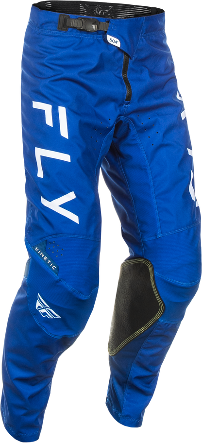 Fly Racing Kinetic Center Pants Navy/White Size 28 - Durable Motorcycle Riding Pants with Advanced Ventilation and Comfort Features