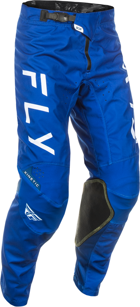 Fly Racing Kinetic Center Pants Navy/White Size 28 - Durable Motorcycle Riding Pants with Advanced Ventilation and Comfort Features