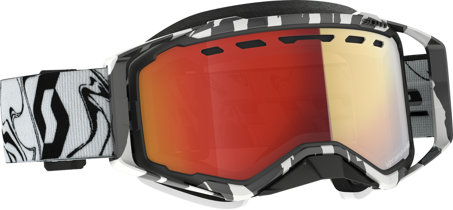 Scott Prospect Snow Cross Goggle with Red Chrome Lens - Marble Black/White