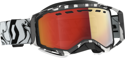 Scott Prospect Snow Cross Goggle with Red Chrome Lens - Marble Black/White