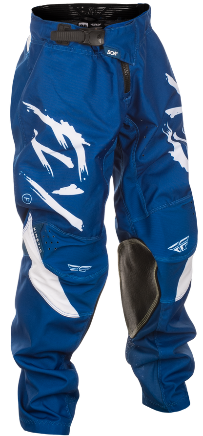 Fly Racing Youth Kinetic Stoke Pants Navy/White Size 22 - Durable and Comfortable Riding Gear