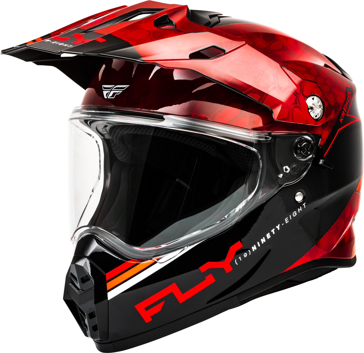 Fly Racing Trekker Kryptek Conceal Helmet Red/Black XS – DOT & ECE Approved Motorcycle Helmet with Sunshade and Advanced Safety Features