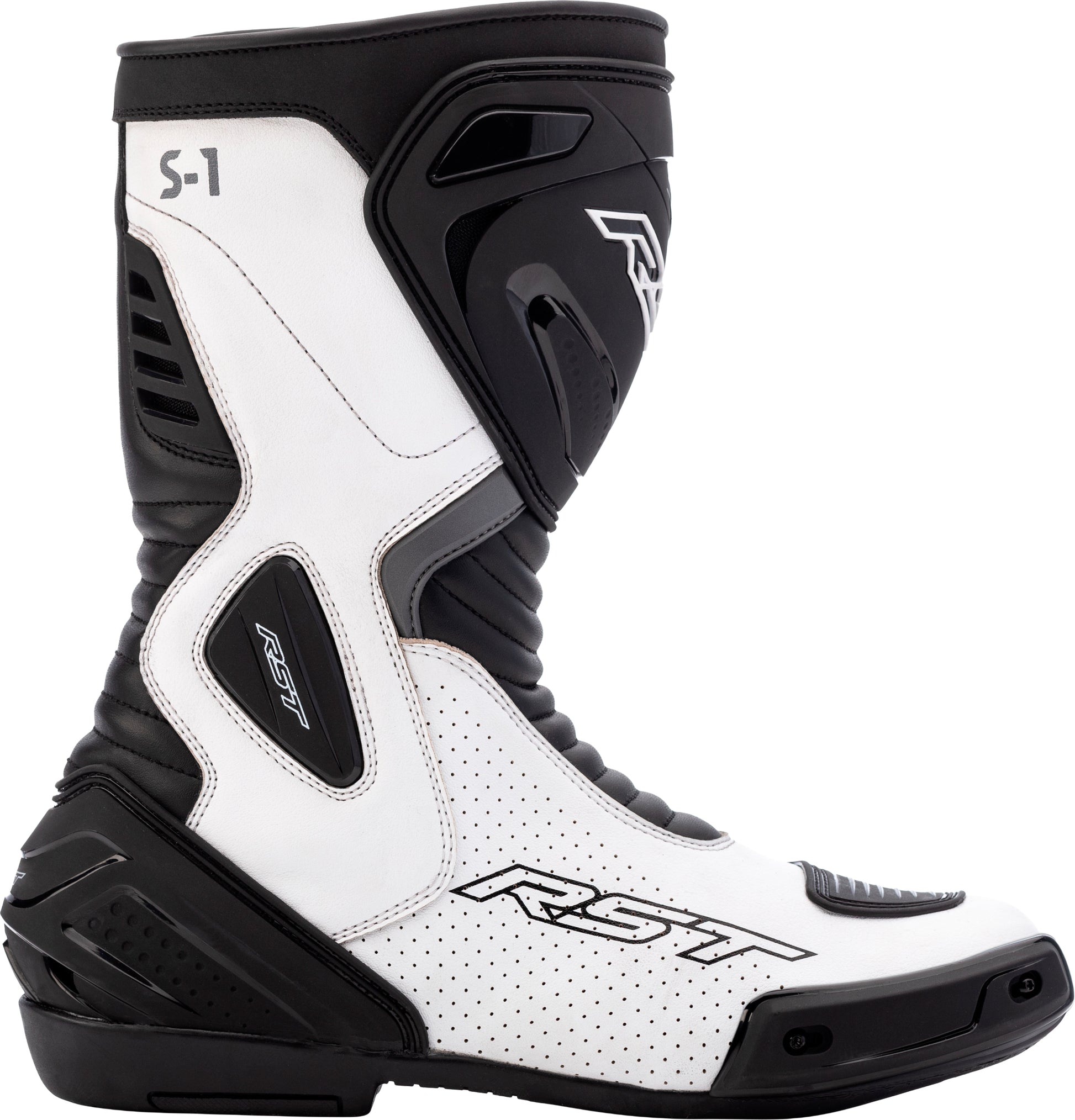RST S1 CE Motorcycle Boots Black/White Size 11.5 – High-Performance Entry-Level Riding Gear