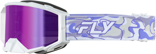Zone Pro Swirl Goggle Wht/Pur W/ Purple Mirror/Smoke Lens