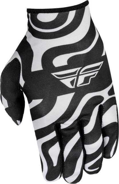 Fly Racing Lite Gloves Abyss White/Black 3X – Lightweight Race Gloves with Touch Screen Compatibility