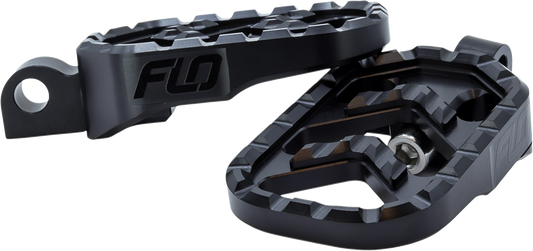 FLO MOTORSPORTS Savage Series Footpegs Black M8 for Softail