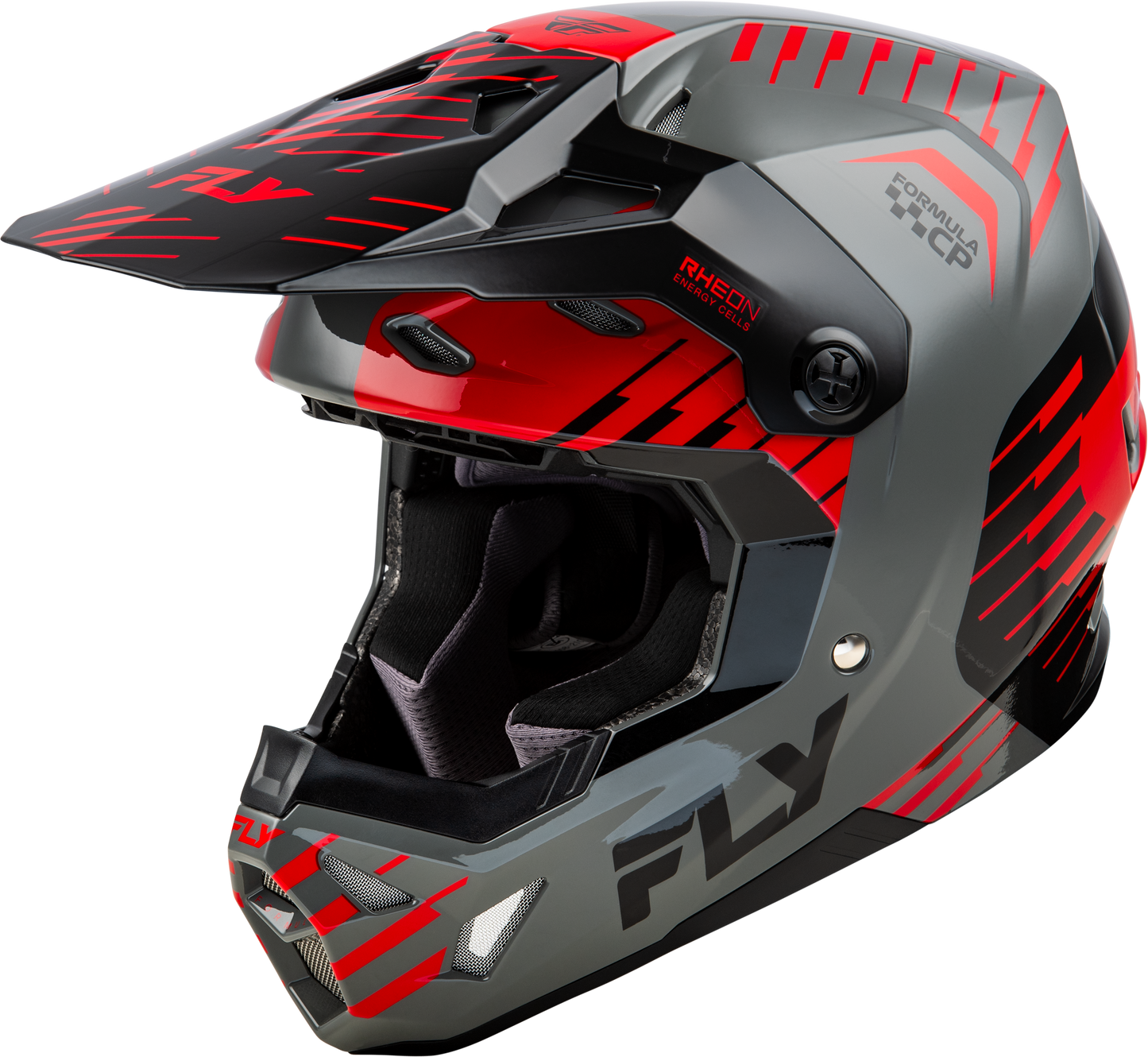 FLY RACING YOUTH FORMULA CP SLICE HELMET GREY/RED/BLACK YL'YL