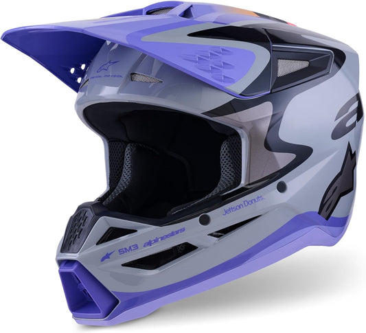 Alpinestars Jettson SM3 Helmet Adult/Youth Grey/Purple/Black Glossy