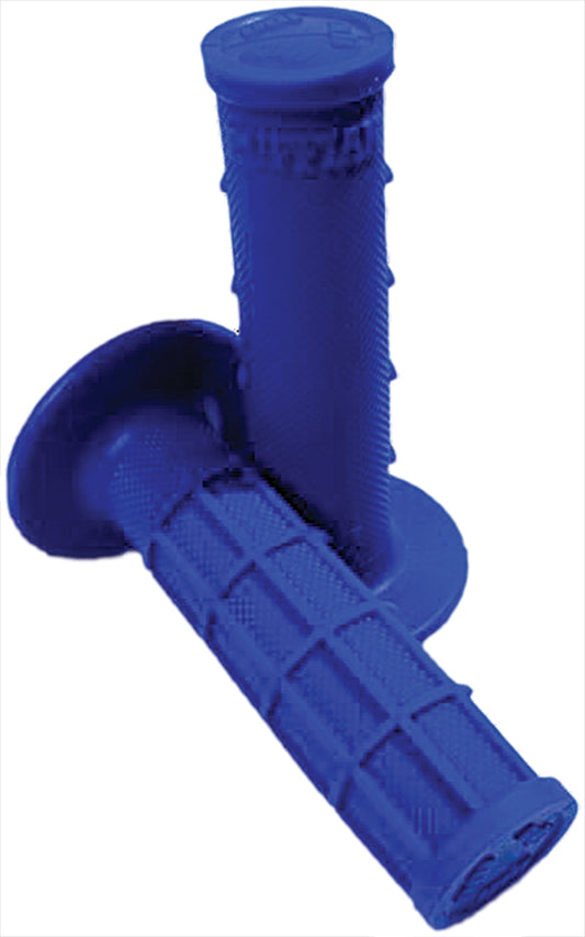 ODI Ruffian Half Waffle Grips Blue – Durable 1/2 Waffle MX Style for E-Bike and Motorcycle Throttle Systems