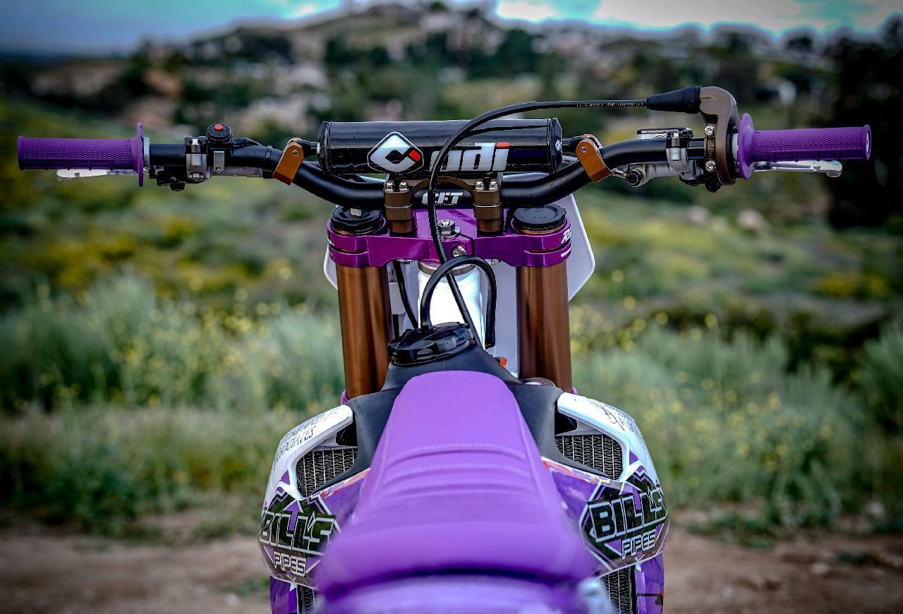 ODI H36HWPR Half Waffle Lock-On Grip - Purple for MX Bikes