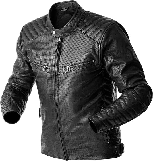 RST Roadster Air D3O Leather Motorcycle Jacket – Black, Size 40