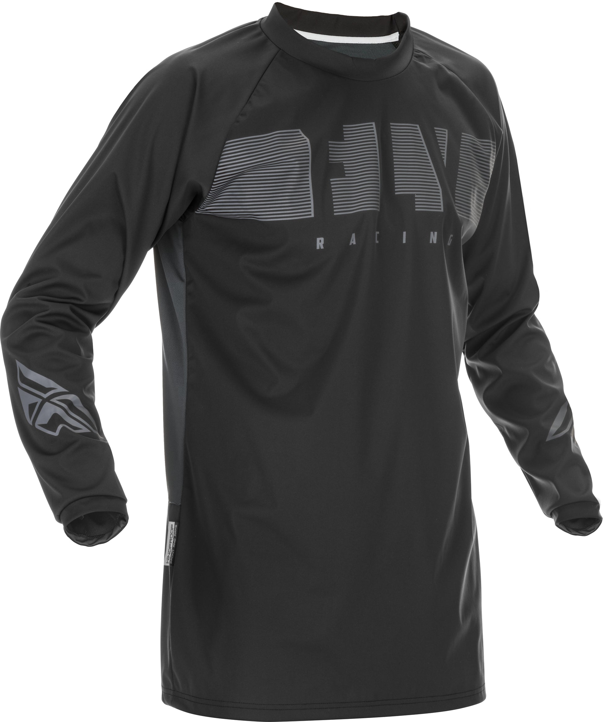 FLY Racing 370-8010S Windproof Technical Jersey Black/Grey Small