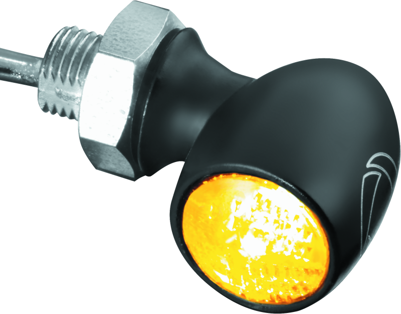 Kuryakyn Kellerman Atto Smoke Lens Amber Dark Satin Black – Compact High-Power LED Signal Light for Powersports Vehicles
