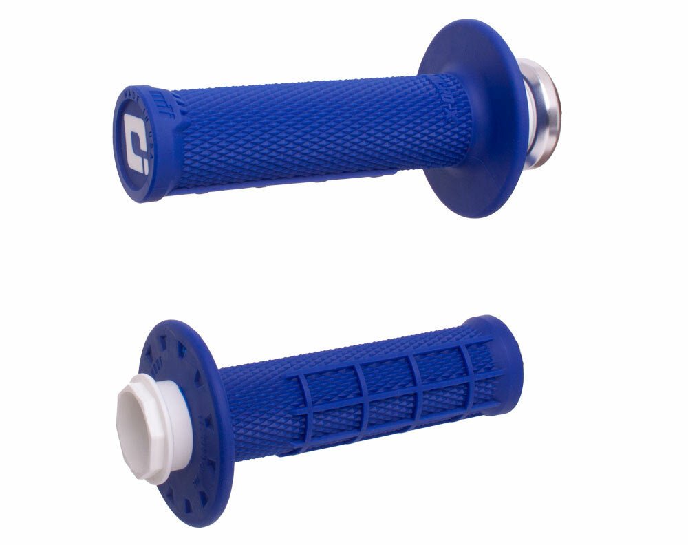 ODI Micro X Lock On Grips Half Waffle Blue/Silver for Micro-Handlebars (Part H36MXU)