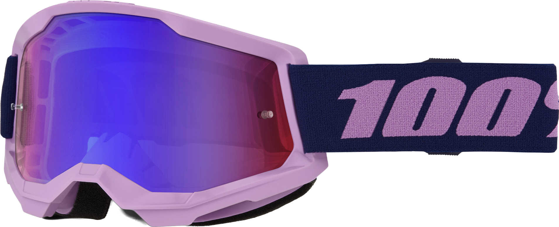 100 Percent Strata 2 Goggle with Purple Red/Blue Mirror Lens – Part No. 50028-10025