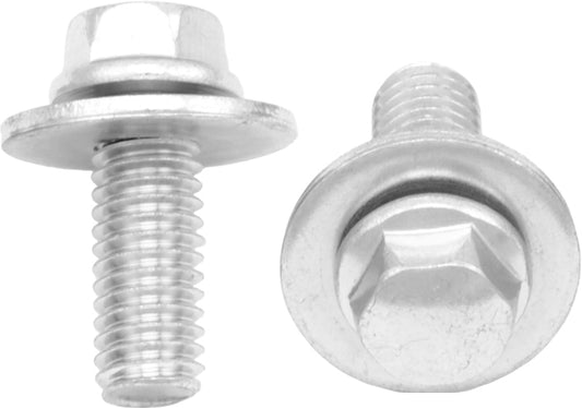 BOLT 8mm Hex Head Flange Bolt with 16mm Washer, 6x1.0x16mm, Pack of 10
