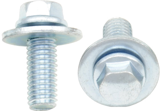 BOLT 8mm Hex Head Flange Bolt with 16mm Washer, 6x1.0x16mm, Pack of 10