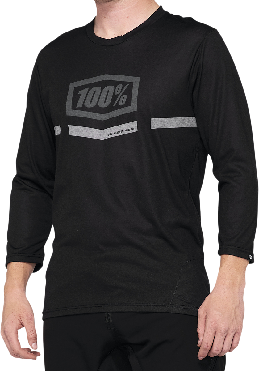 100% Airmatic 3/4 Sleeve Jersey Black - Part 40018 - 00001 - Kelly Motorsports