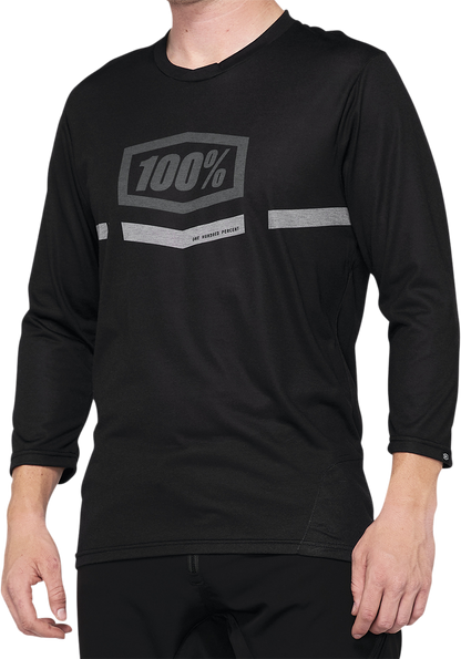 100% Airmatic 3/4 Sleeve Jersey Black - Part 40018 - 00001 - Kelly Motorsports
