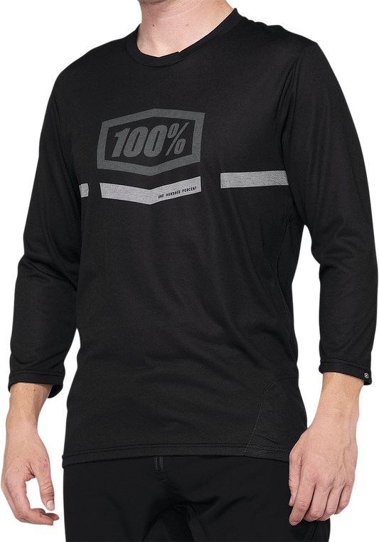 100% Airmatic 3/4 Sleeve Jersey Black - Part 40018 - 00001 - Kelly Motorsports