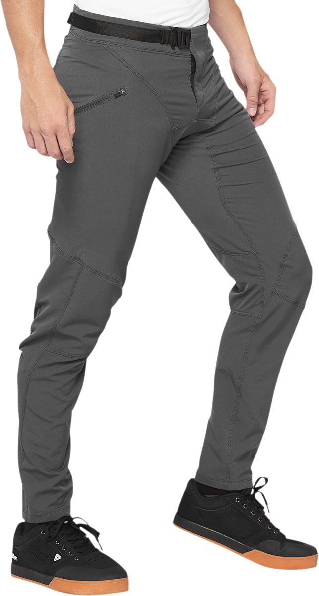 100% Airmatic Pants Charcoal US 28 - Lightweight, Durable Performance Gear - Kelly Motorsports