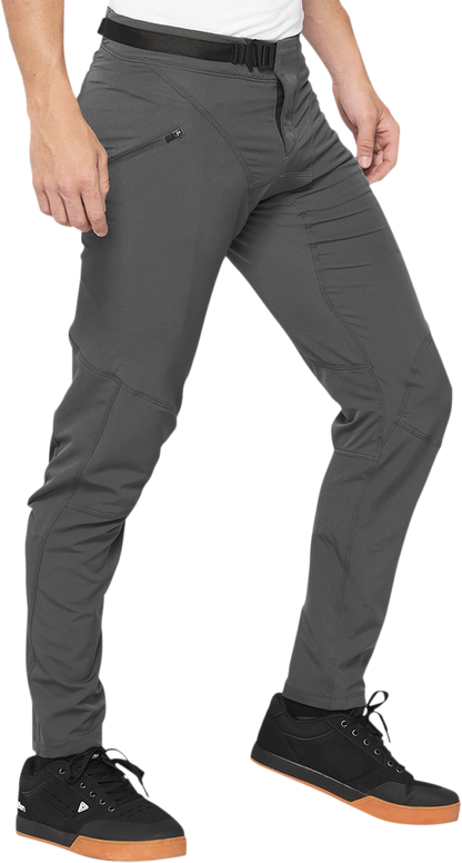 100% Airmatic Pants Charcoal US 28 - Lightweight, Durable Performance Gear - Kelly Motorsports
