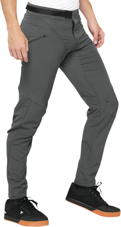 100% Airmatic Pants Charcoal US 28 - Lightweight, Durable Performance Gear - Kelly Motorsports