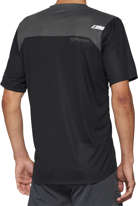 100% Airmatic Short - Sleeve Jersey Gray/Midnight - Small, All - Day Trail Comfort and Visibility - Kelly Motorsports