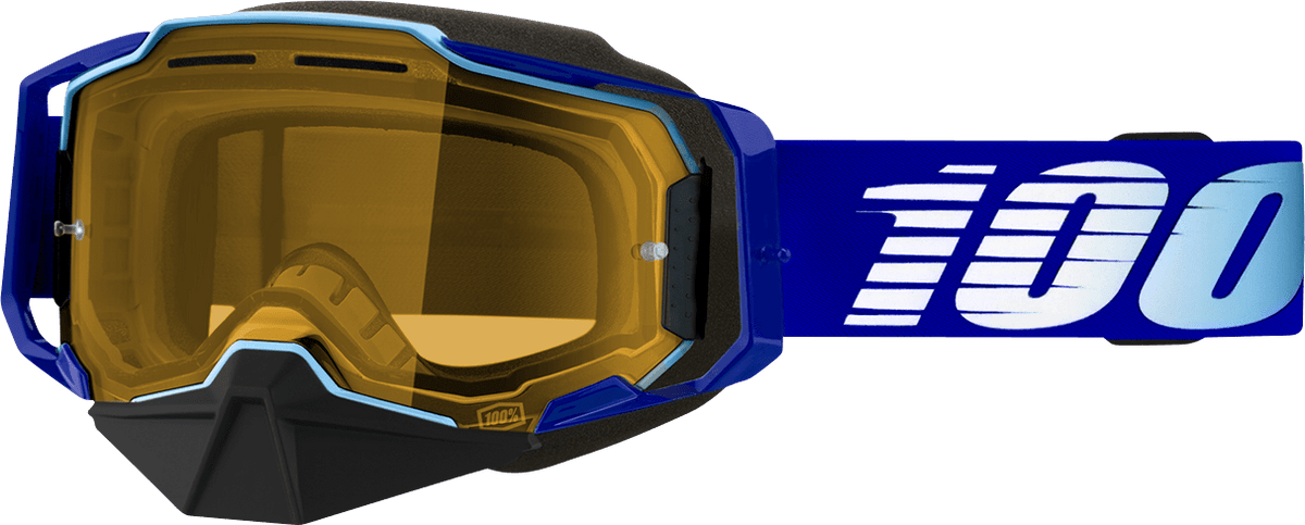 100% Armega Snow Goggle - Royal - Yellow Lens 50007-00004 - Kelly Motorsports