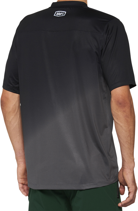 100% Celium Short - Sleeve Jersey Black/Charcoal Medium - Part No. 40011 - 00001 - Kelly Motorsports