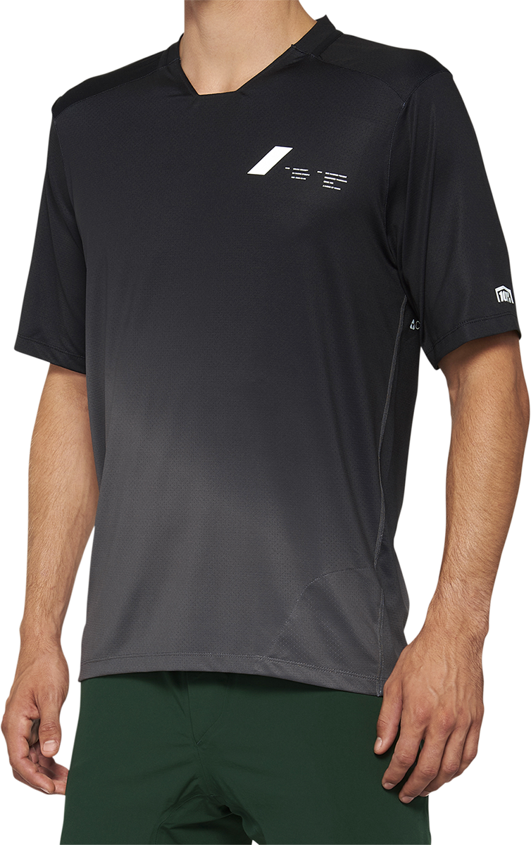 100% Celium Short - Sleeve Jersey - Black/Charcoal, Small - Part No. 40011 - 00000 - Kelly Motorsports