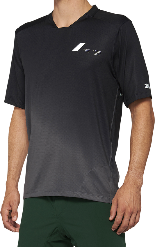 100% Celium Short - Sleeve Jersey - Black/Charcoal, Small - Part No. 40011 - 00000 - Kelly Motorsports