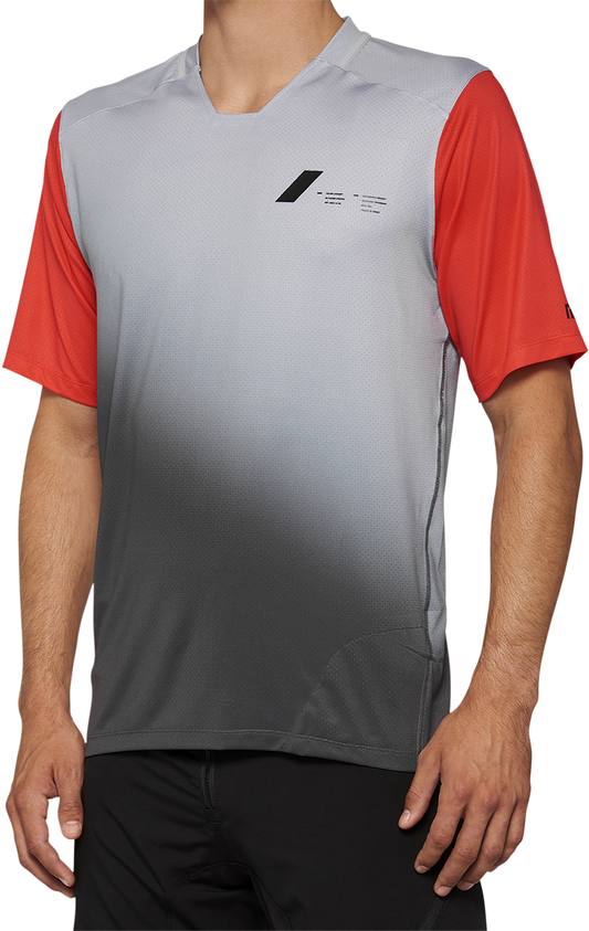 100% Celium Short - Sleeve Jersey - Gray/Racer Red, Part 40011 - 00011 - Kelly Motorsports