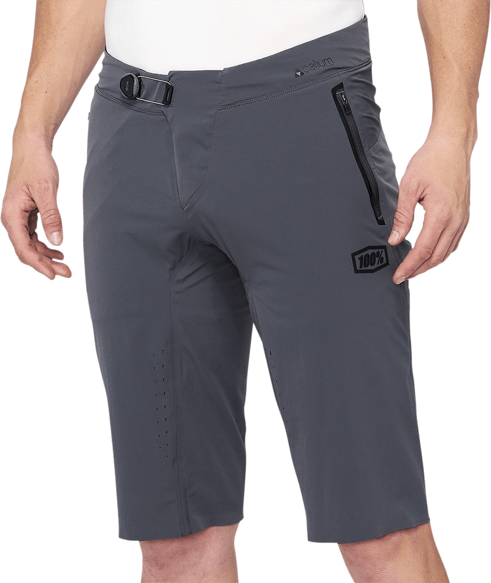 100% Celium Shorts - Charcoal - US 32 40012-00009 - Kelly Motorsports