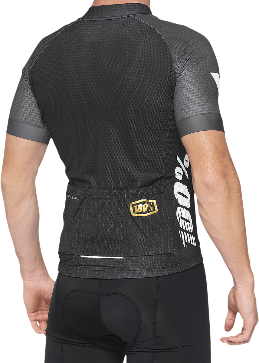 100% Exceeda Short - Sleeve Jersey - Black/Charcoal, Part 40051 - 00001 - Kelly Motorsports