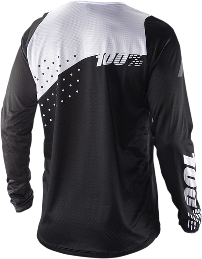 100% R - Core Long - Sleeve Jersey by 100%, Part No. 40005 - 00010 - Black/White, Small - Kelly Motorsports