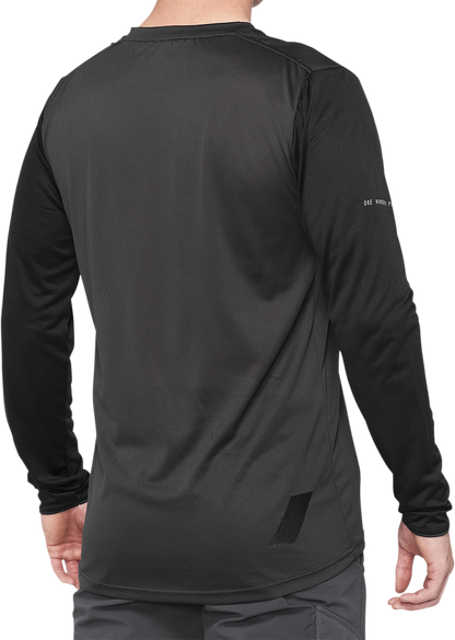 100% Ridecamp Long - Sleeve Jersey Black/Charcoal XL - Part 40028 - 00003 - Kelly Motorsports