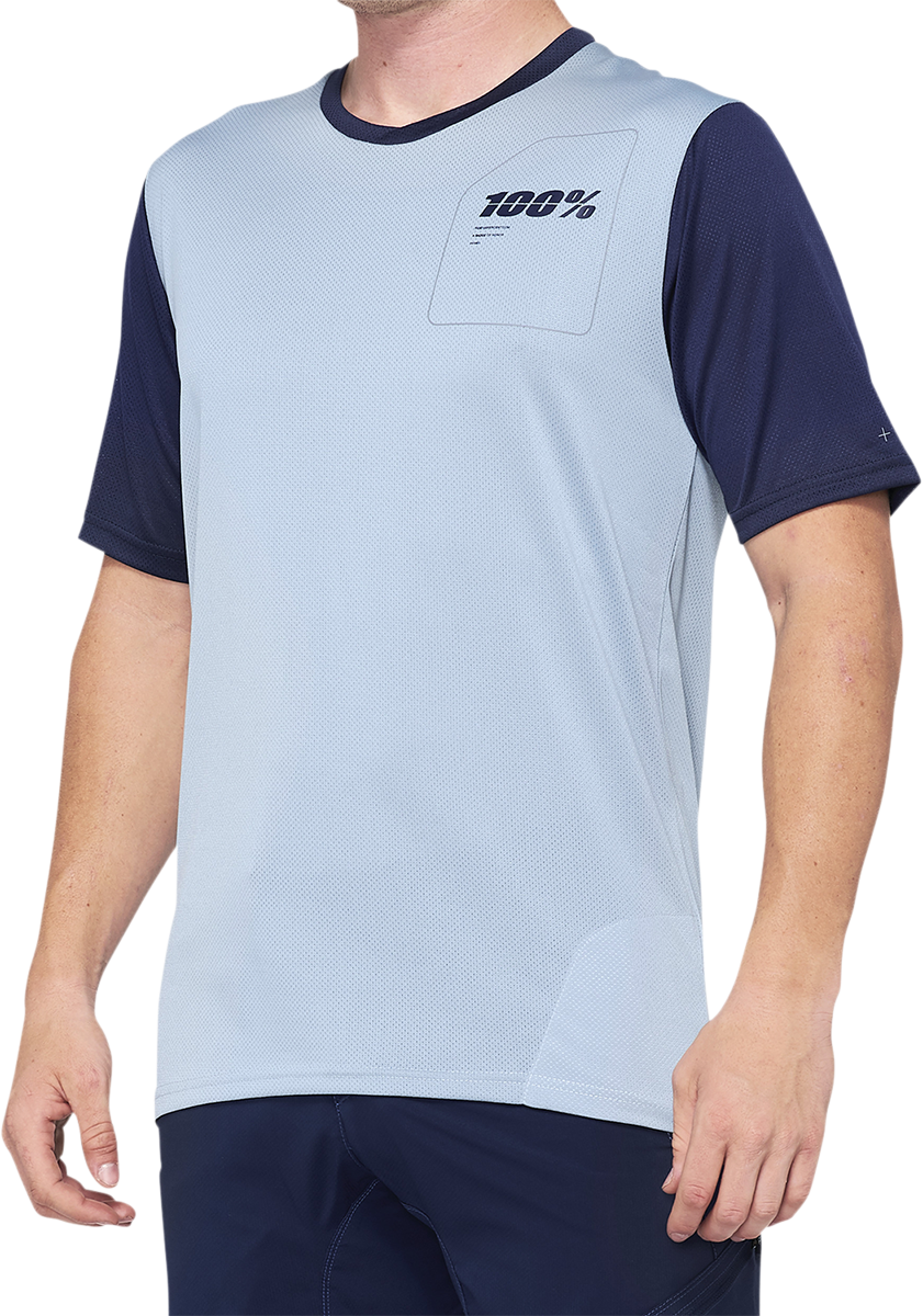 100% Ridecamp Short - Sleeve Jersey - Blue/Navy - Small (Part Number 40027 - 00010) - Kelly Motorsports