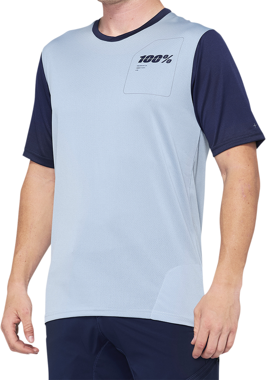 100% Ridecamp Short - Sleeve Jersey - Blue/Navy - Small (Part Number 40027 - 00010) - Kelly Motorsports