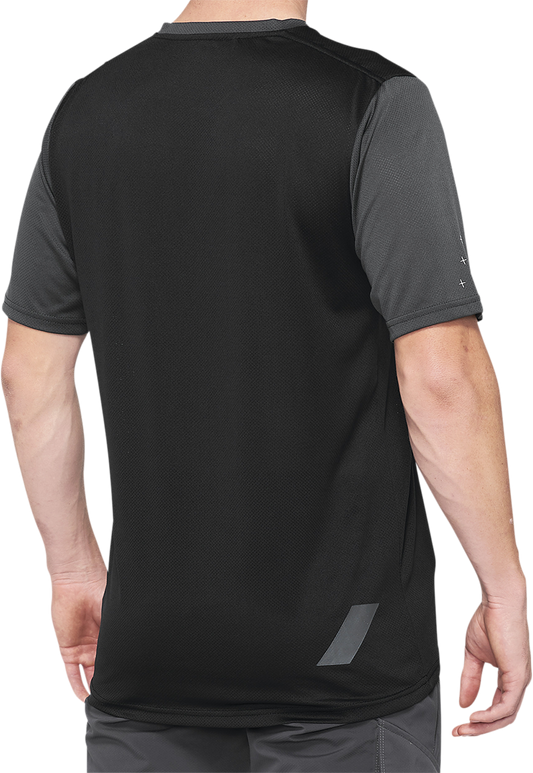 100% Ridecamp Short - Sleeve Jersey - Charcoal/Black, Part No. 40027 - 00008, XL - Kelly Motorsports