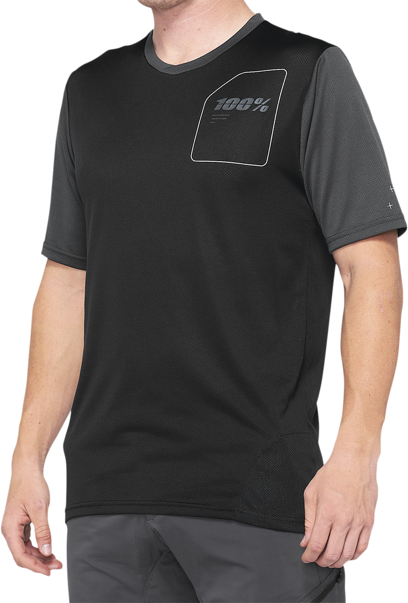 100% Ridecamp Short - Sleeve Jersey - Charcoal/Black, Part No. 40027 - 00008, XL - Kelly Motorsports