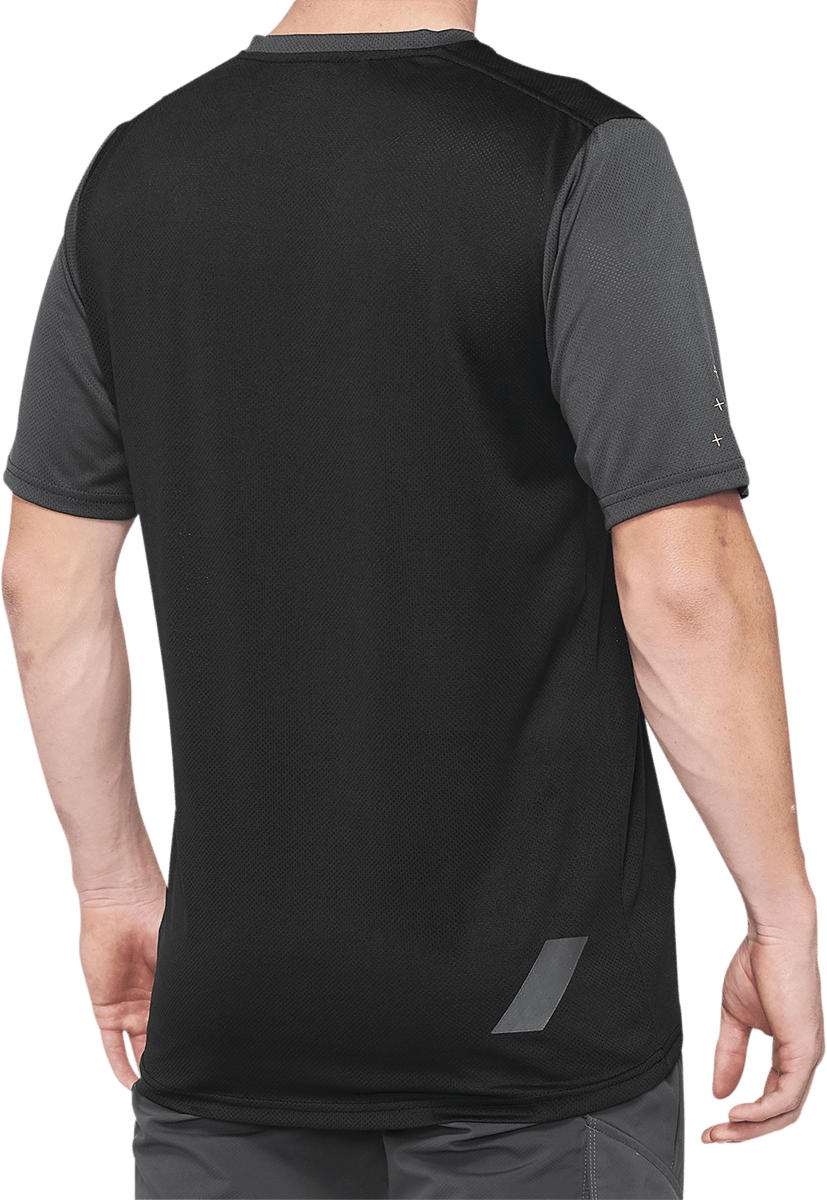 100% Ridecamp Short-Sleeve Jersey - Charcoal/Black, Part Number 40027-00007 - Kelly Motorsports