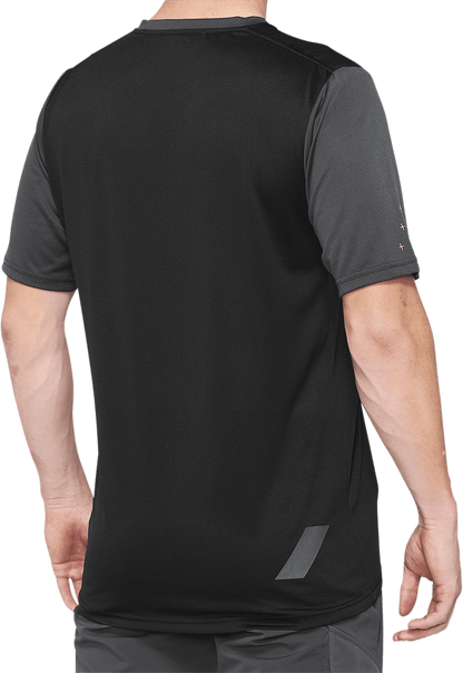 100% Ridecamp Short-Sleeve Jersey - Charcoal/Black, Part Number 40027-00007 - Kelly Motorsports
