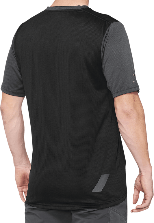 100% Ridecamp Short-Sleeve Jersey - Charcoal/Black, Part Number 40027-00007 - Kelly Motorsports