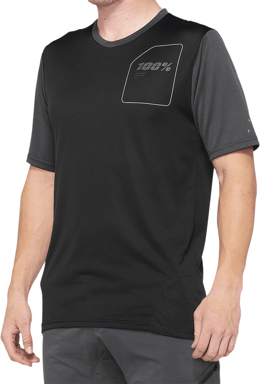100% Ridecamp Short-Sleeve Jersey - Charcoal/Black, Part Number 40027-00007 - Kelly Motorsports