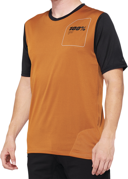 100% Ridecamp Short - Sleeve Jersey - Terracotta/Black, Part No. 40027 - 00016 - Kelly Motorsports