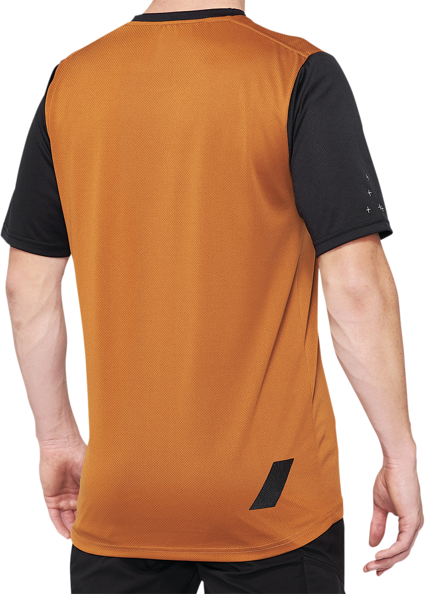 100% Ridecamp Short - Sleeve Jersey - Terracotta/Black, Part No. 40027 - 00016 - Kelly Motorsports