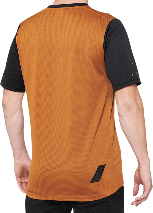 100% Ridecamp Short - Sleeve Jersey - Terracotta/Black, Part No. 40027 - 00016 - Kelly Motorsports