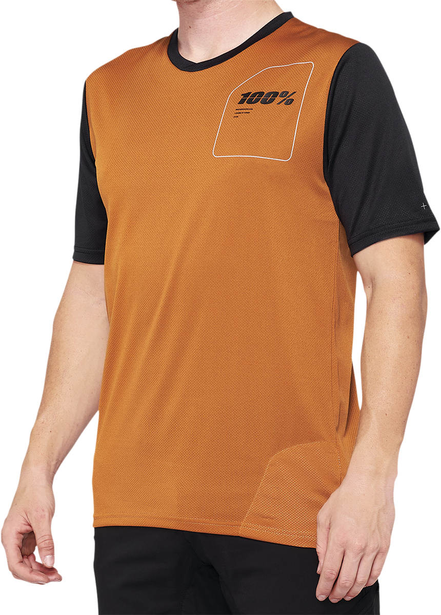 100% Ridecamp Short - Sleeve Jersey - Terracotta/Black, Part Number 40027 - 00015 - Kelly Motorsports
